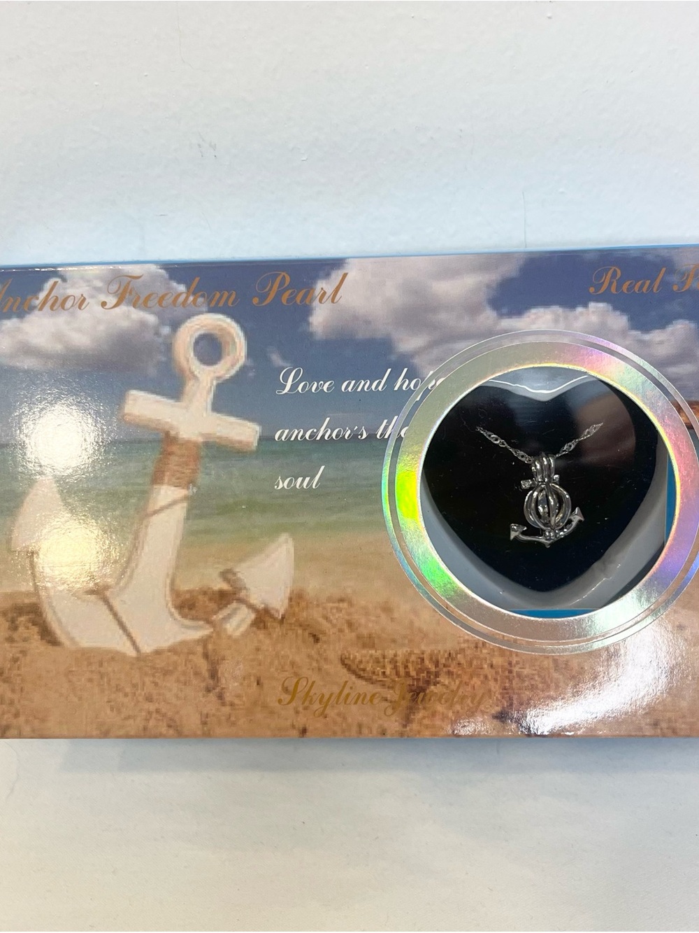 Anchor Freedom Pearl Pendant Necklace in Silver DIY